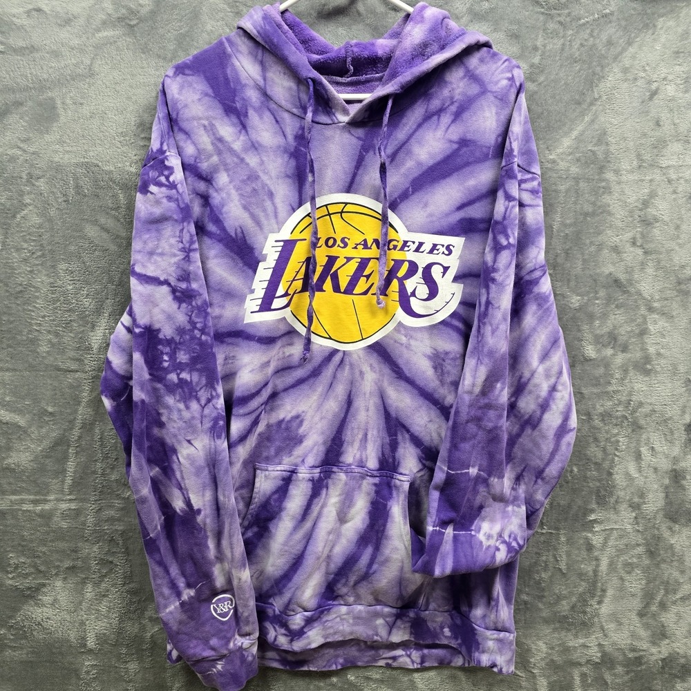 Los Angeles Lakers Men's Sz XL Purple Tie Dye Hoodie Sweatshirt Cozy Pullover